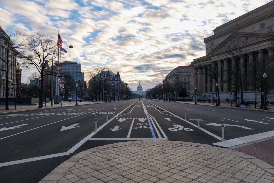 empty city street dawn