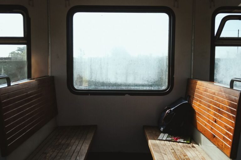 empty train carriage morning