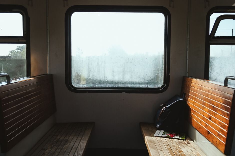 empty train carriage morning